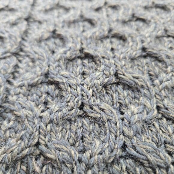 Aran Crafts 100% Merino Wool Green Mottled Heather Scarf Cable - Picture 7 of 8